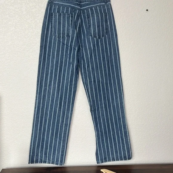 Cider Denim Pants Striped White and Blue size Medium - Picture 9 of 11
